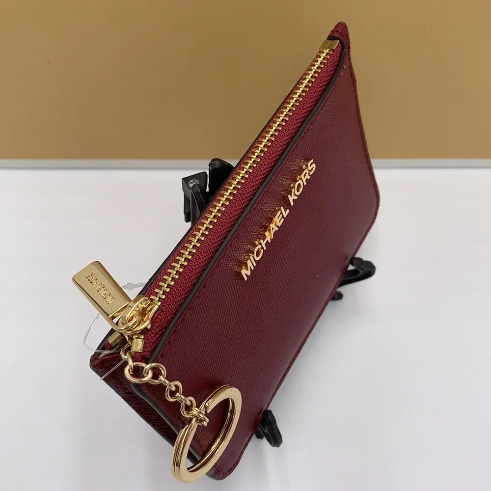 MICHAEL KORS SMALL TOP ZIP COINPOUCH WITH ID CARD MULBERRY COLOR NWT